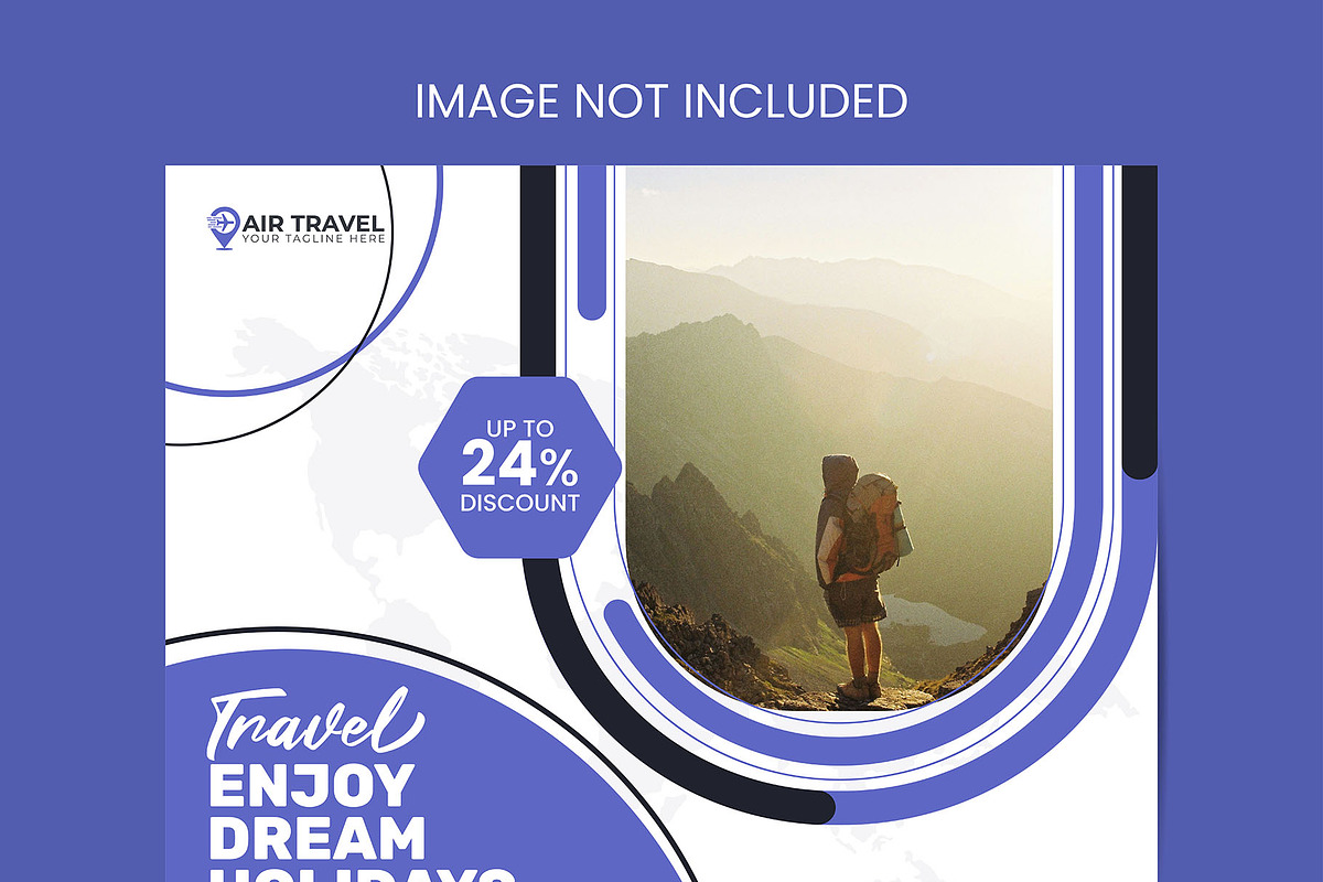 Travel Agency Social Media Post, a Marketing Template by Photoshop Action (Photo 17 of 18)