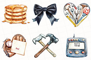 Watercolor Father's Day Clipart, an Illustration by OK Design (Thumbnail 4 of 5)