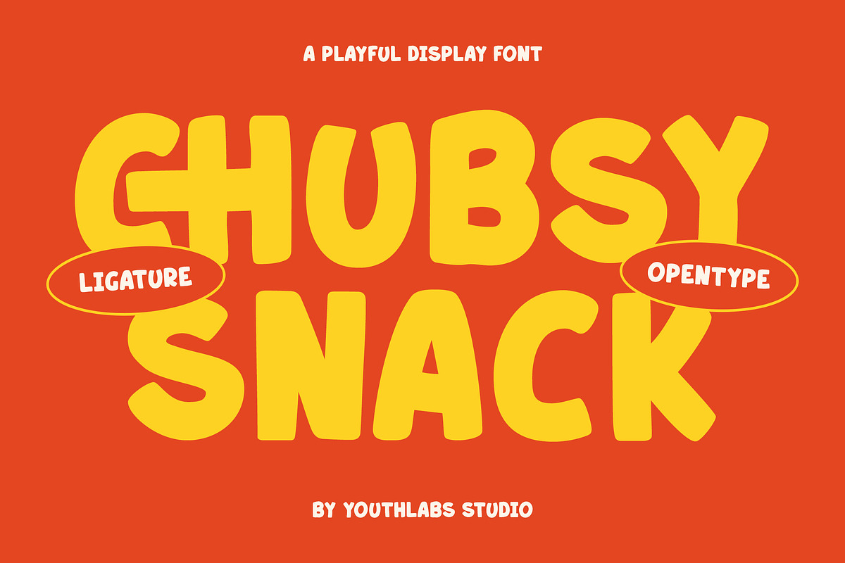 Chubsy Snack – Playful Display Font, a Sans Serif Font by Youthlabs Studio (Photo 1 of 12)