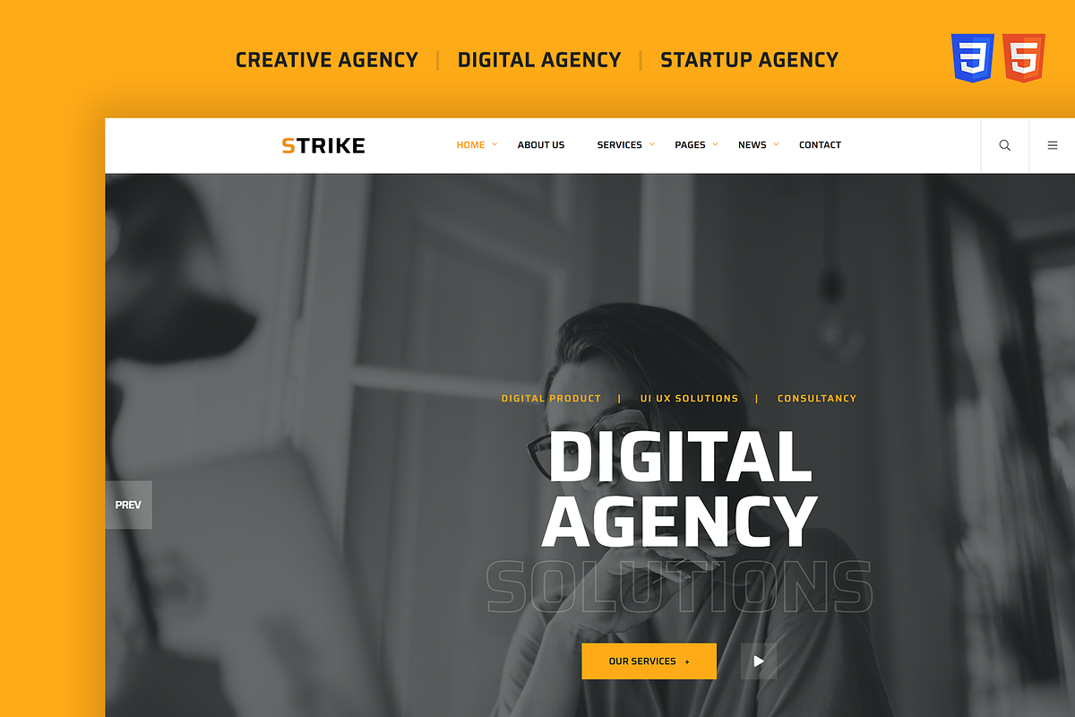 Strike - Creative Agency Multi Page, a Bootstrap Template by The Pixel