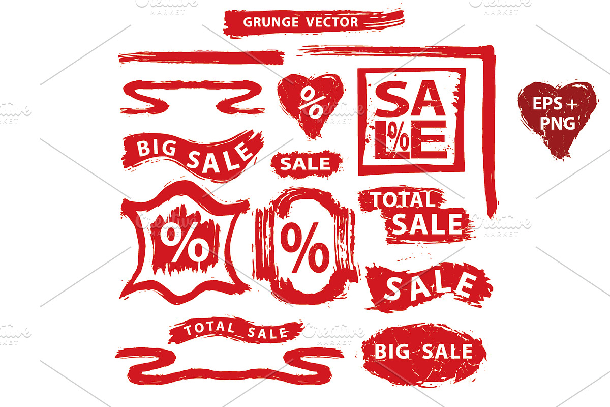 Sale.Grunge Stamps. numbers,marks preview 3