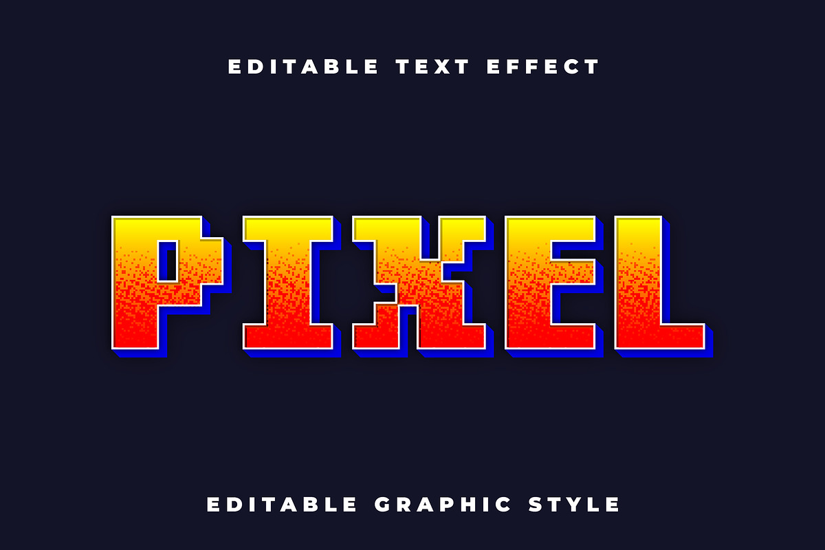Retro Gradient Pixel Text Effect