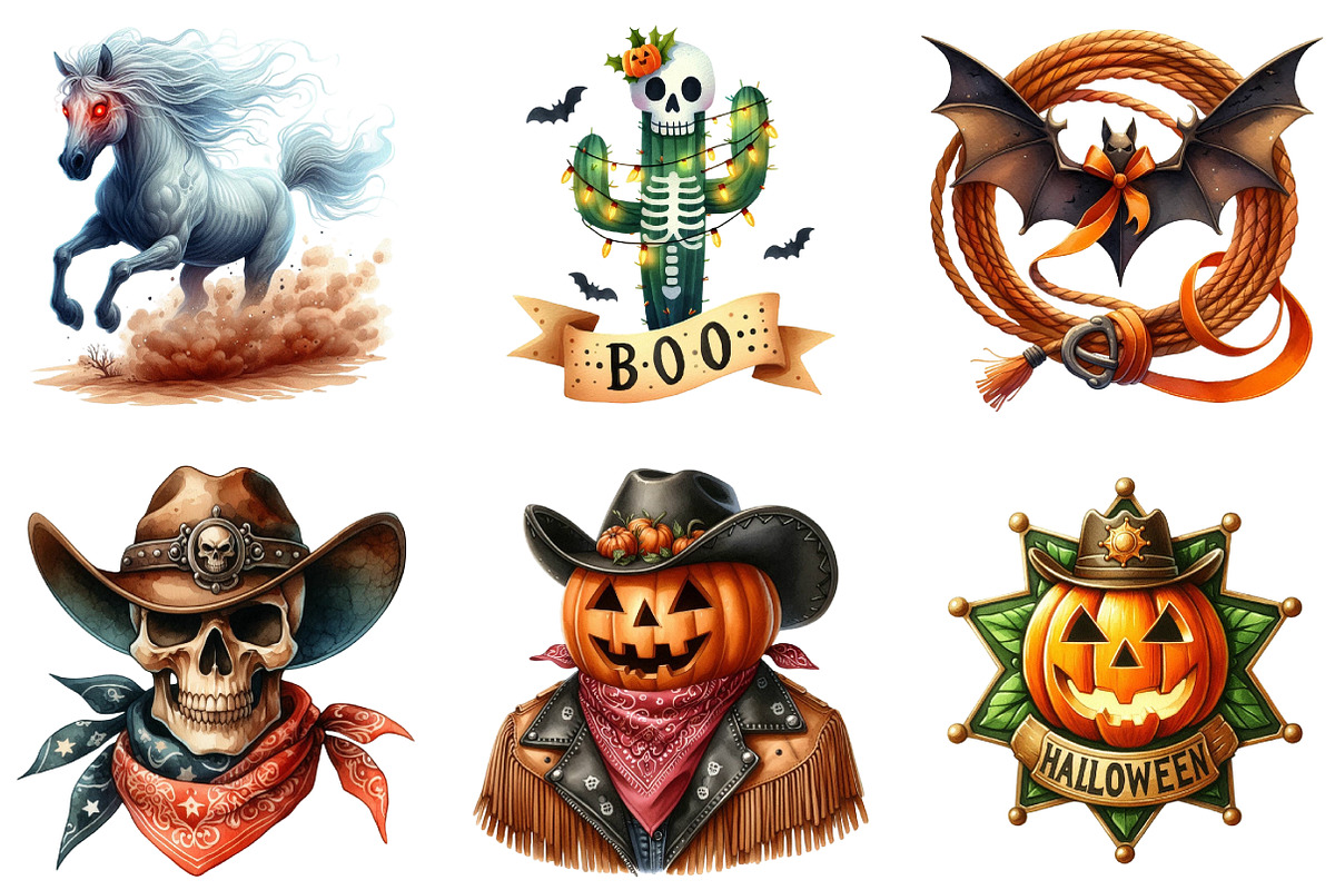 Western Halloween Sublimation Bundle, an Illustration by DreamArtGraphic (Photo 2 of 5)