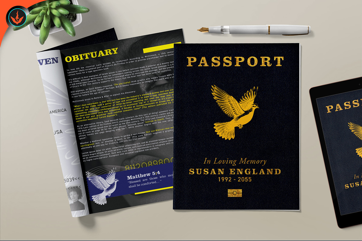 Passport Funeral Program Modern, a Brochure Template by SeraphimChris (Photo 7 of 7)