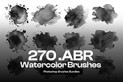 270 Watercolor Brushes for Photoshop, a Brush Add-On by INTENTFX (Thumbnail 1 of 9)