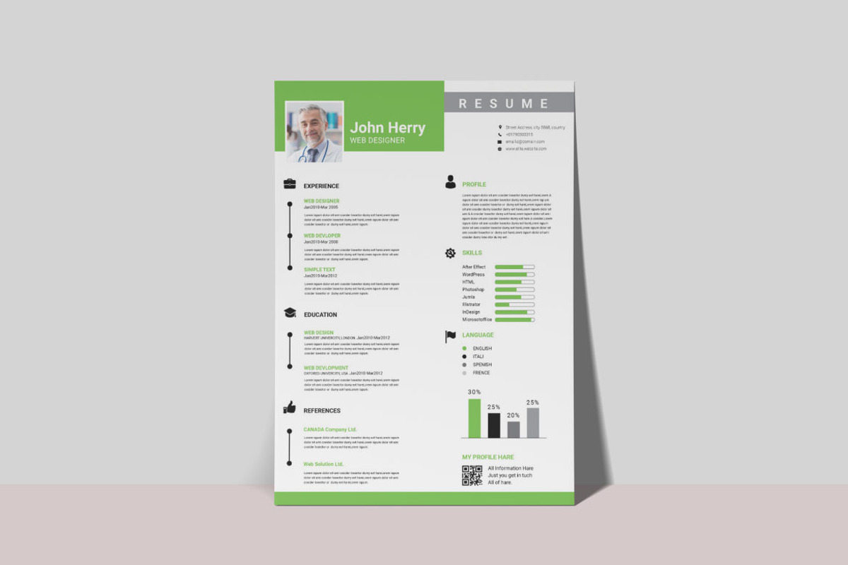 Professional Resume Template, a Resume Template by BrandlyTemplate (Photo 1 of 4)