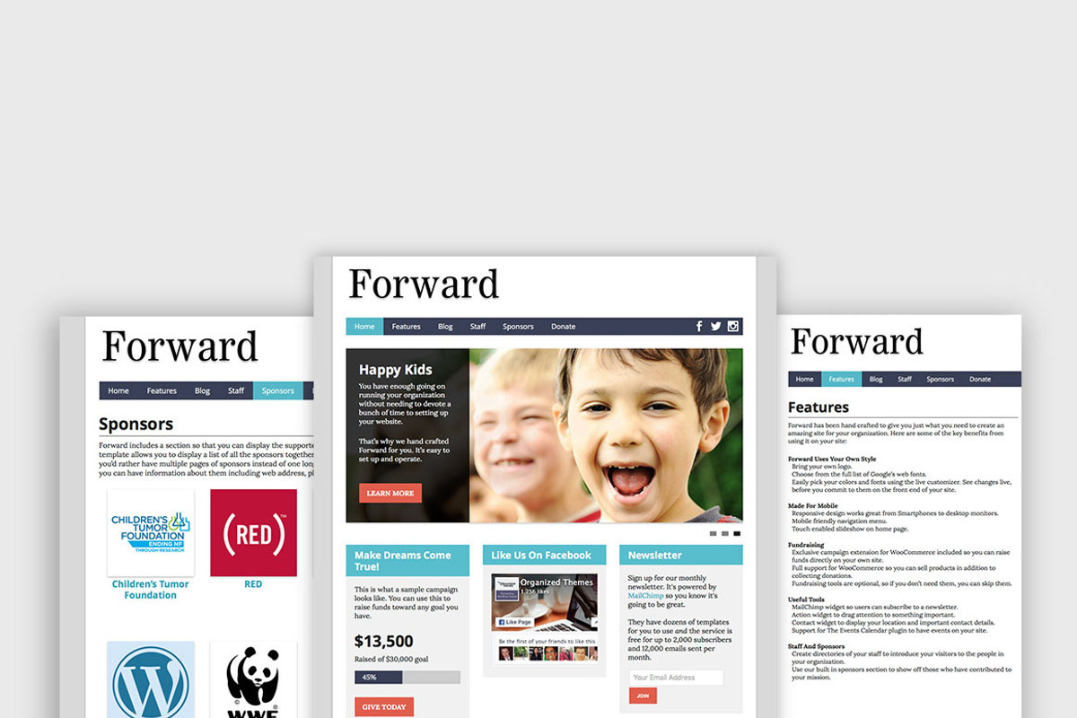 Forward - Nonprofit WordPress Themes, a WordPress Template by Organized Themes