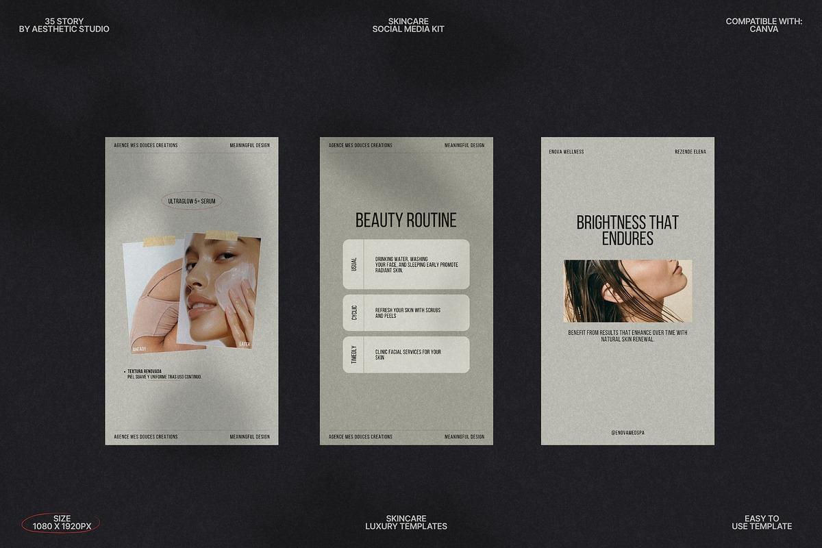 Skincare Canva Stories for Instagram preview 8