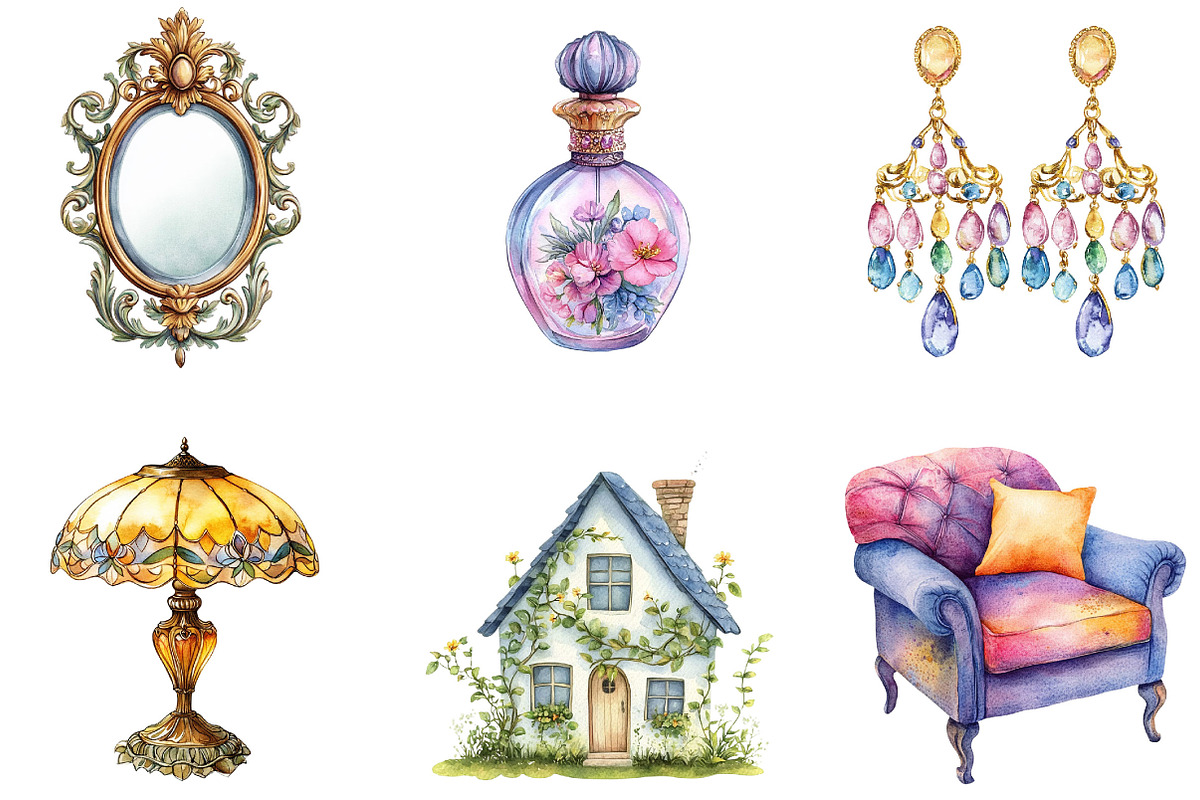 Watercolor Boudoir Clipart, an Illustration by Designking (Photo 2 of 5)