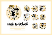 Set of cartoon kids back to school, a Finance Illustration by frog.ground (Thumbnail 2 of 2)