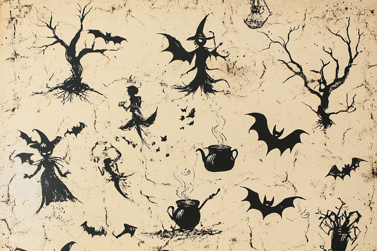 Retro Halloween on Tan Canvas, a Background Graphic by Printable Treasure (Photo 3 of 8)