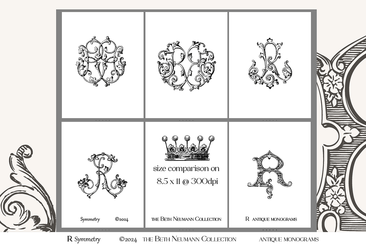 Antique Vintage Monogram Initial R, an Object Graphic by Antique Monograms (Photo 3 of 4)
