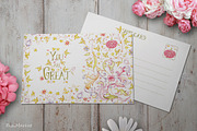 3 Flower Postcard, a Card Template by ZiziMarket (Thumbnail 3 of 3)