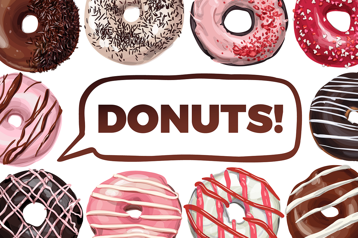 Donuts VECTOR illustrations, a Food Illustration by Natalka Dmitrova art (Photo 14 of 27)
