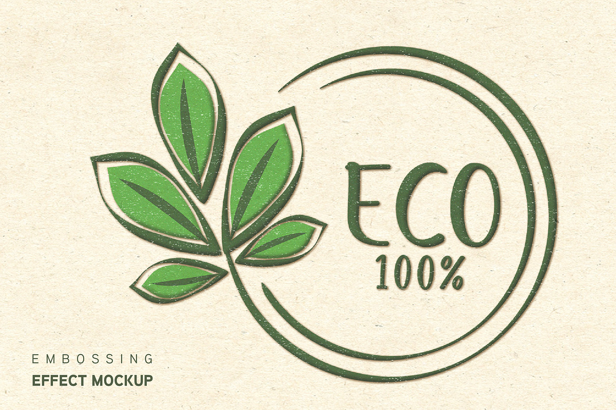 Eco Organic Embossing Mockup, a Layer Style Add-On by studiogstock (Photo 1 of 4)