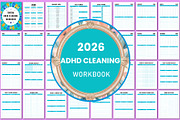 2026 ADHD Cleaning Workbook KDP, a Stationery Template by Shumaya (Thumbnail 1 of 6)
