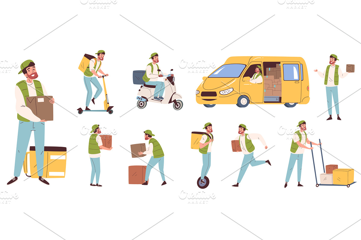 Delivery guy. Courier logistic, a Transportation Illustration by Stock-Smart-Start