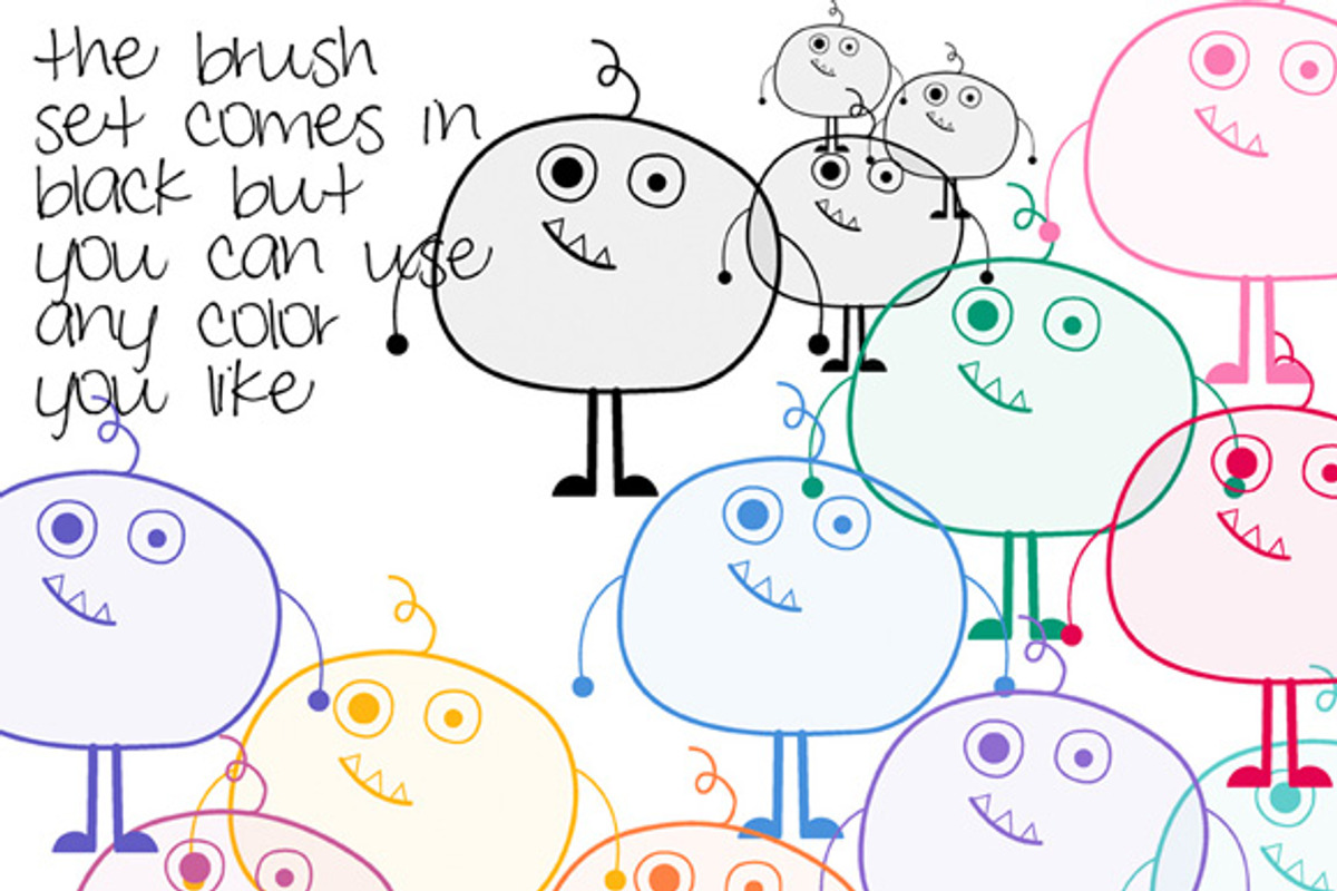 We Are Monsters Clipart, Brushes, an Illustration by Colors on Paper (Photo 2 of 3)