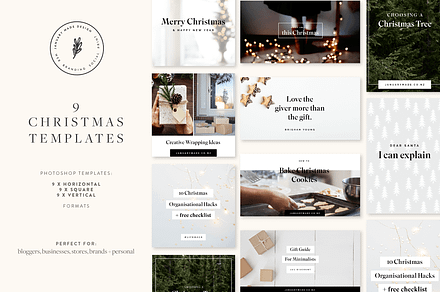 Bright Christmas Social Bundle, a Social Media Template by January Made Design
