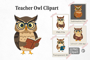 Teacher Owl Clipart, a Graphic by Artnoy