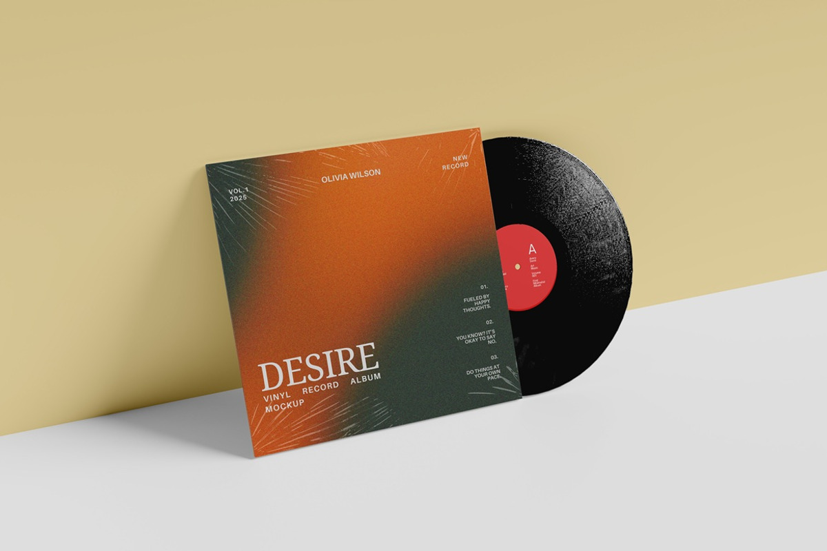 Vinyl Record Album Mockup, a Product Mockup by Momogi (Photo 4 of 8)
