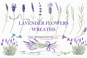 Lavender Watercolor Wreaths Provence