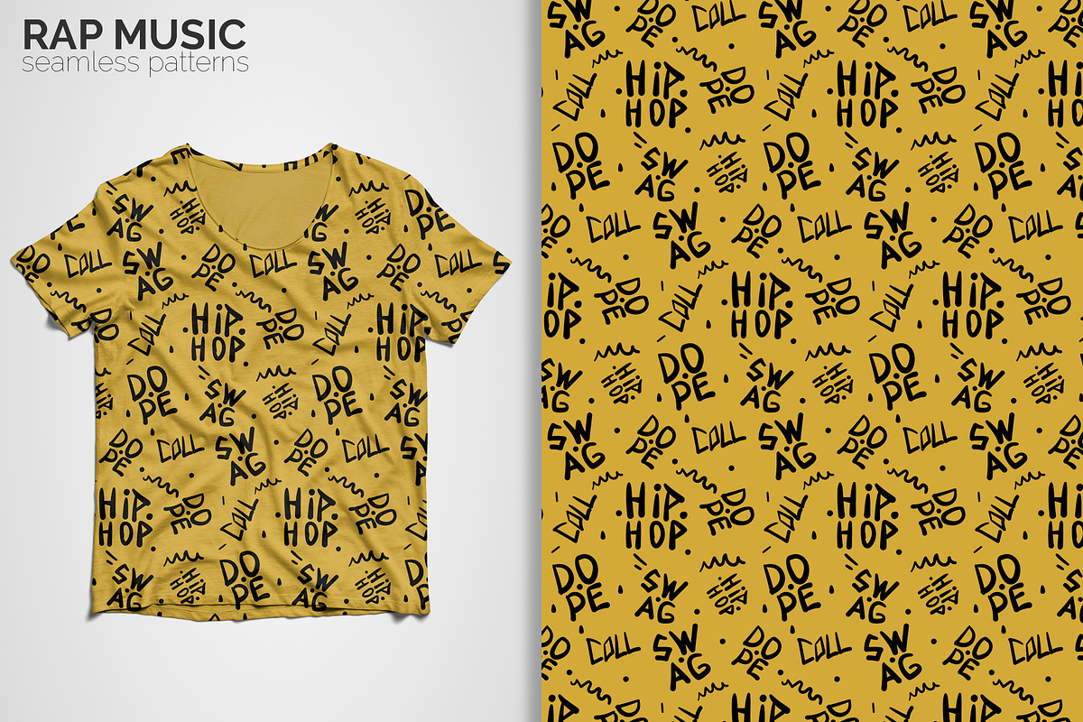 Rap Music Seamless Patterns, a Pattern Graphic by 3Y_Design (Photo 6 of 6)