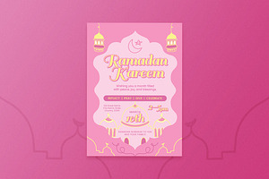 Clean Ramadan Kareem Flyer, a Flyer Template by Aiyari Graphic