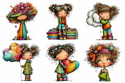 Quirky Cute Little Girl Clipart, an Illustration by Daily.Designs (Thumbnail 5 of 7)