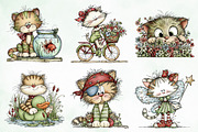 Whimsical Christmas Fluffy Cats PNG, an Illustration by Creative Art (Thumbnail 6 of 12)