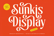 Sunkis Groovy Retro Display Font, a Serif Font by timelesstype.co (Thumbnail 1 of 20)