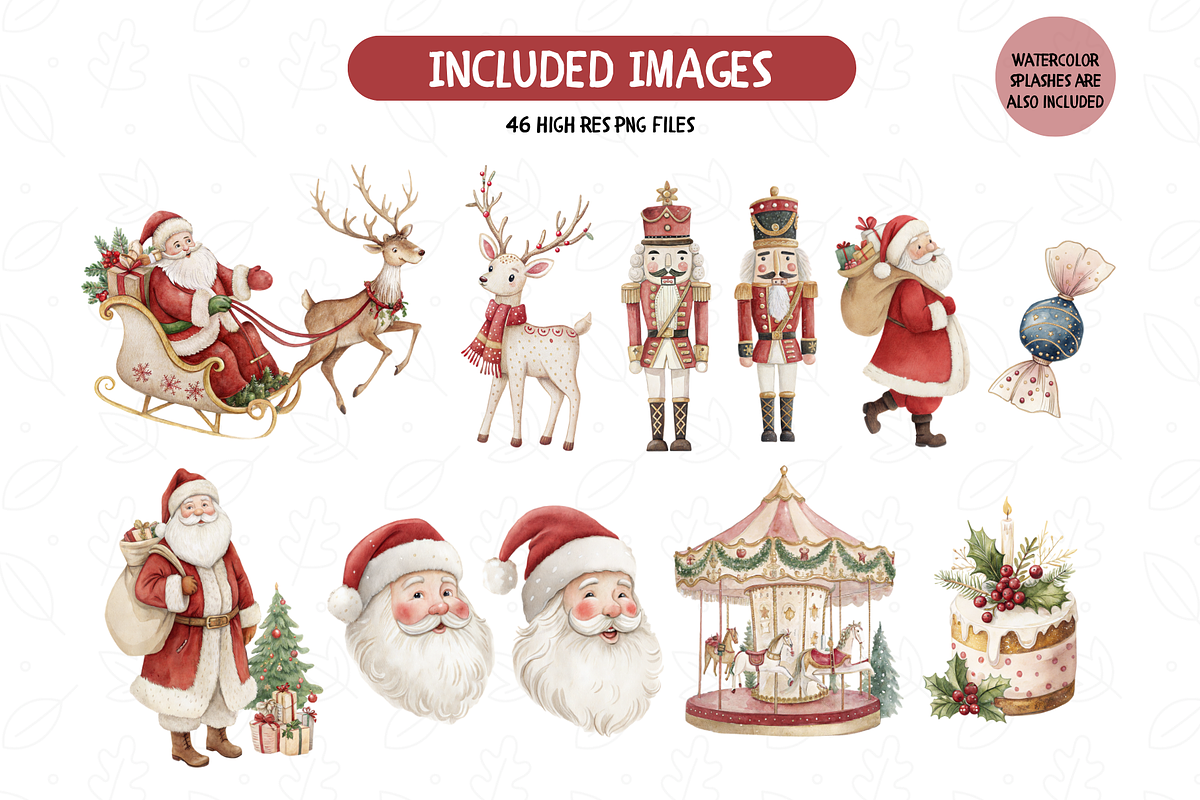 Classic Christmas Watercolor Set, an Illustration by TatiMockup (Photo 2 of 7)