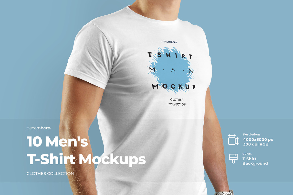 10 T-Shirts Men's Mockups, a Shirt Mockup by Grow Design Craft Studio (Photo 1 of 7)