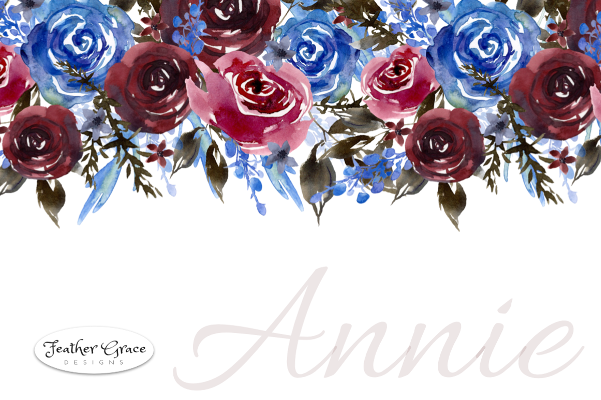 Burgundy & Navy Florals, an Illustration by Feather Grace Designs (Photo 11 of 15)