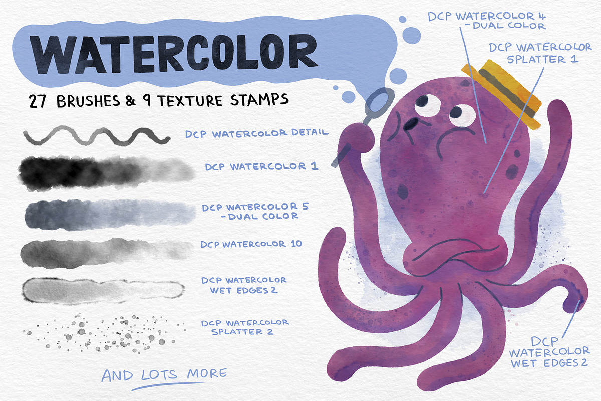 Photoshop Watercolor Brushes, a Brush Add-On by David Creighton-Pester (Photo 1 of 4)