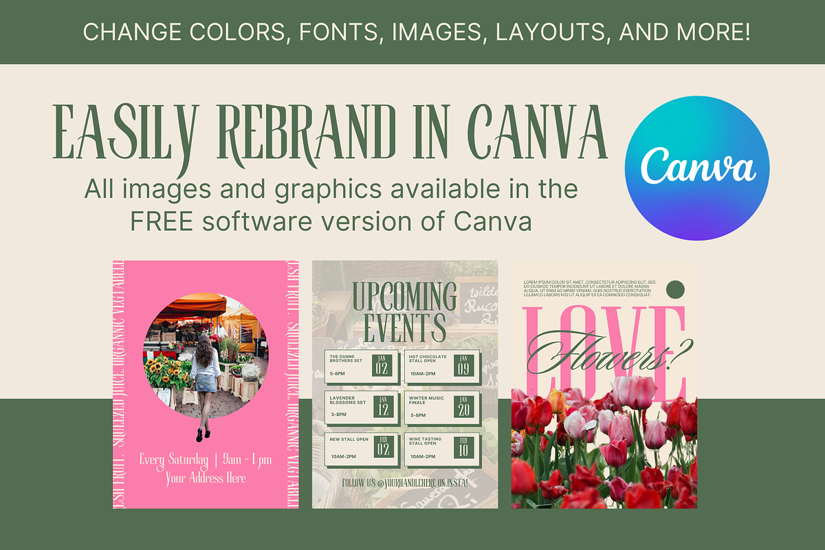 Farmers Market Flyers for Canva, a Marketing Template by ShayMadeWhat (Photo 2 of 3)