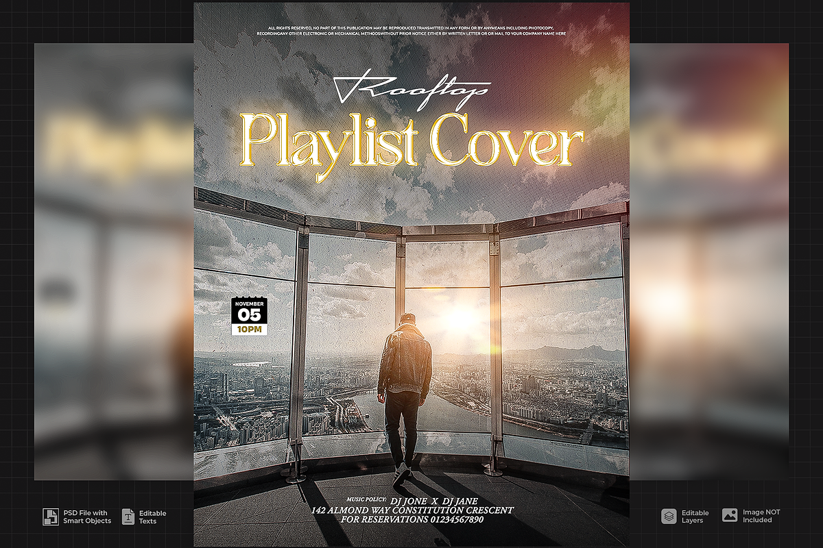 Rooftop Playlist Cover Art, a Flyer Template by SethDesign Studio
