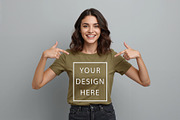 T-Shirt Mockup - Olive Edition, a Shirt Mockup by ForhadGFX (Thumbnail 4 of 12)