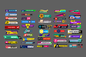 Set of TV news bars.