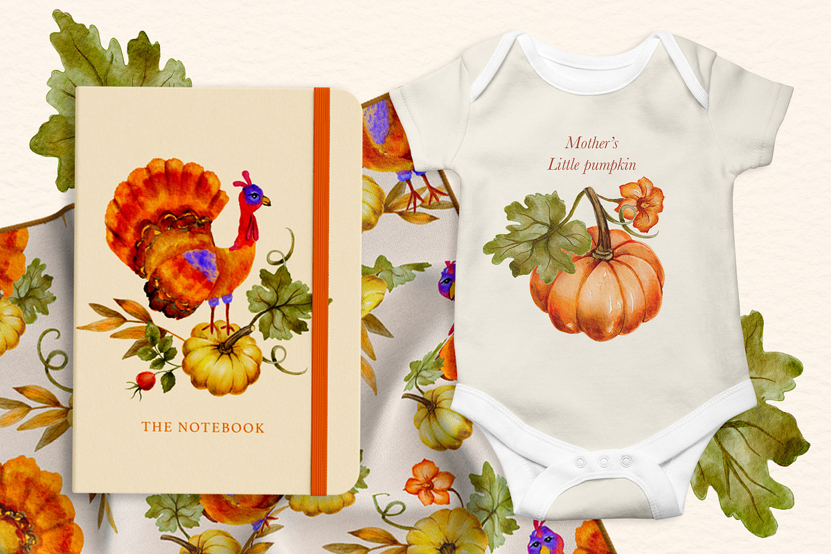 Thanksgiving Watercolor Clipart, an Illustration by Red Ink (Photo 9 of 10)
