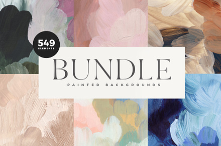 BUNDLE Abstract Painted Backgrounds, a Texture Graphic by Basia Stryjecka