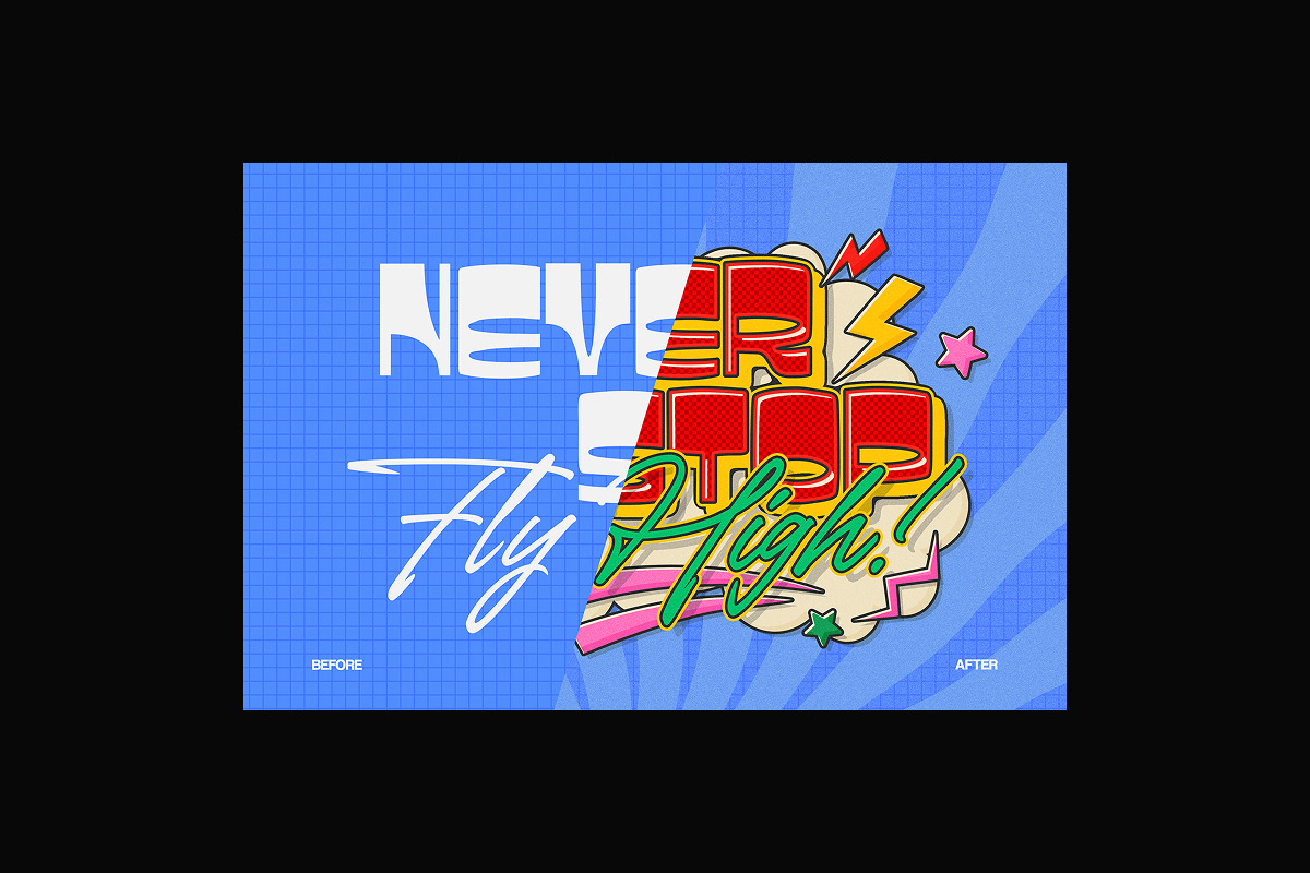 Retro Comic Pop Art Text Effect, a Layer Style Add-On by Matsero (Photo 4 of 4)