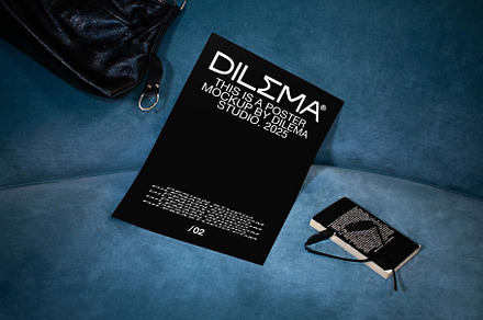 Poster Mockup on Velvet Sofa, a Mockup by Dilema Studio Mockups