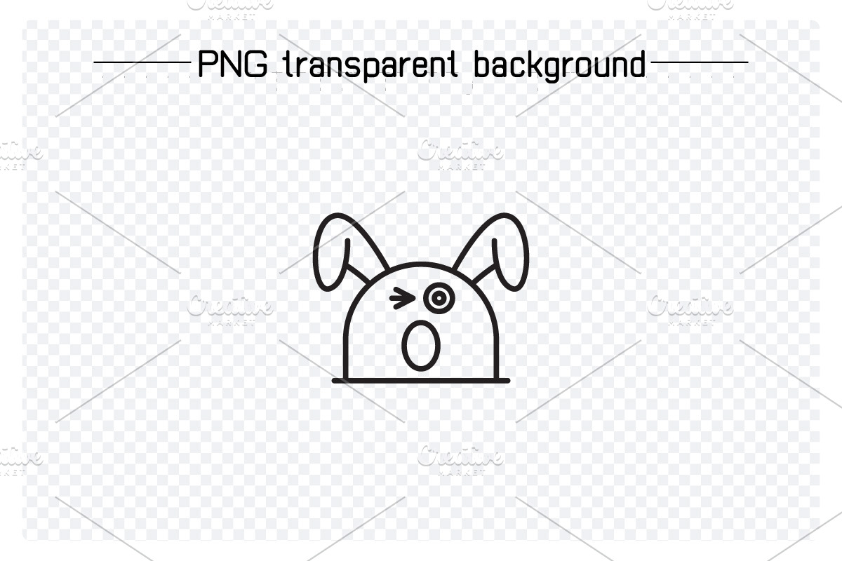 Cute Rabbit Emoticons Illustrations, an Outline Icon by Designfour (Photo 6 of 7)