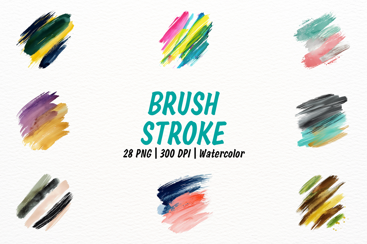 Vibrant Brush Strokes Clipart, an Object Illustration by New-School-Wave (Photo 1 of 5)