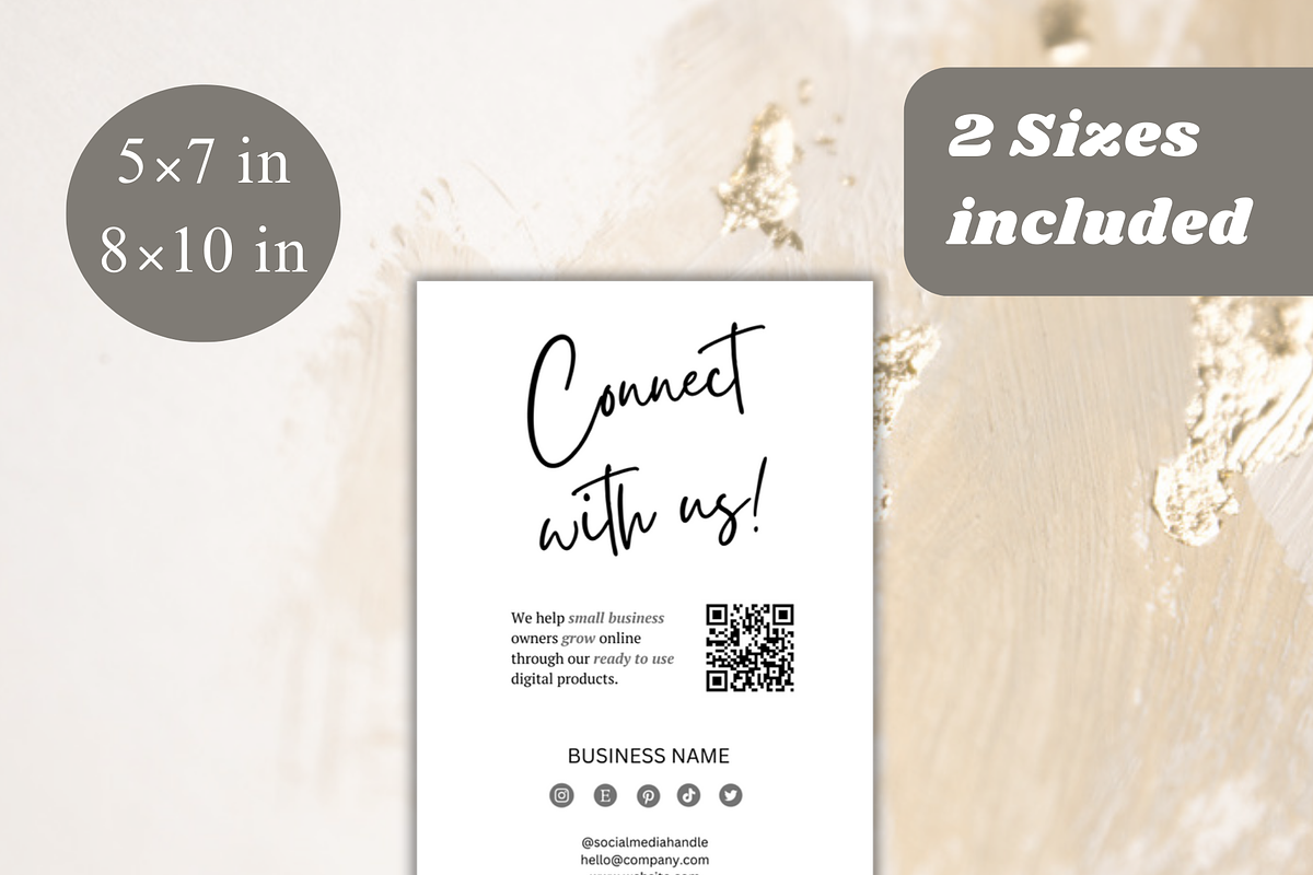 Social Media QR Code Sign Template, a Card Template by Climbwithelevator (Photo 6 of 11)