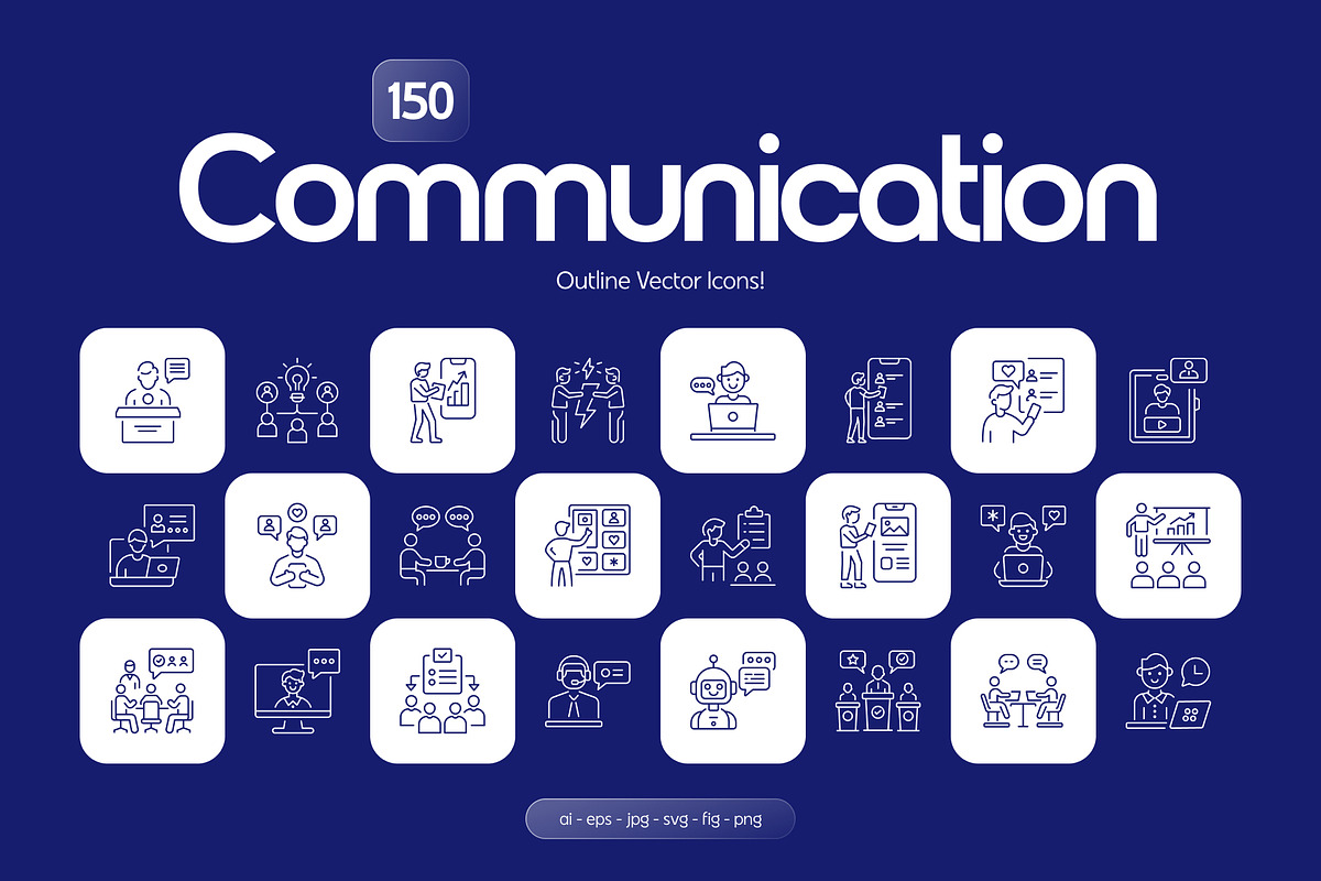 Communication Vector Icons, an Outline Icon by Prosymbols (Photo 1 of 8)