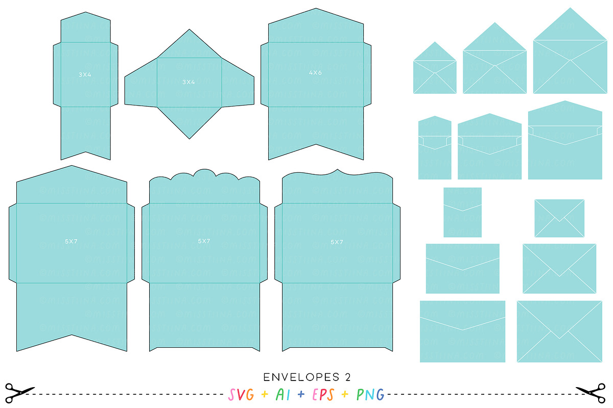 Envelopes Bundle SVG Cutting Files, an Invitation Template by Miss Tiina (Photo 3 of 11)