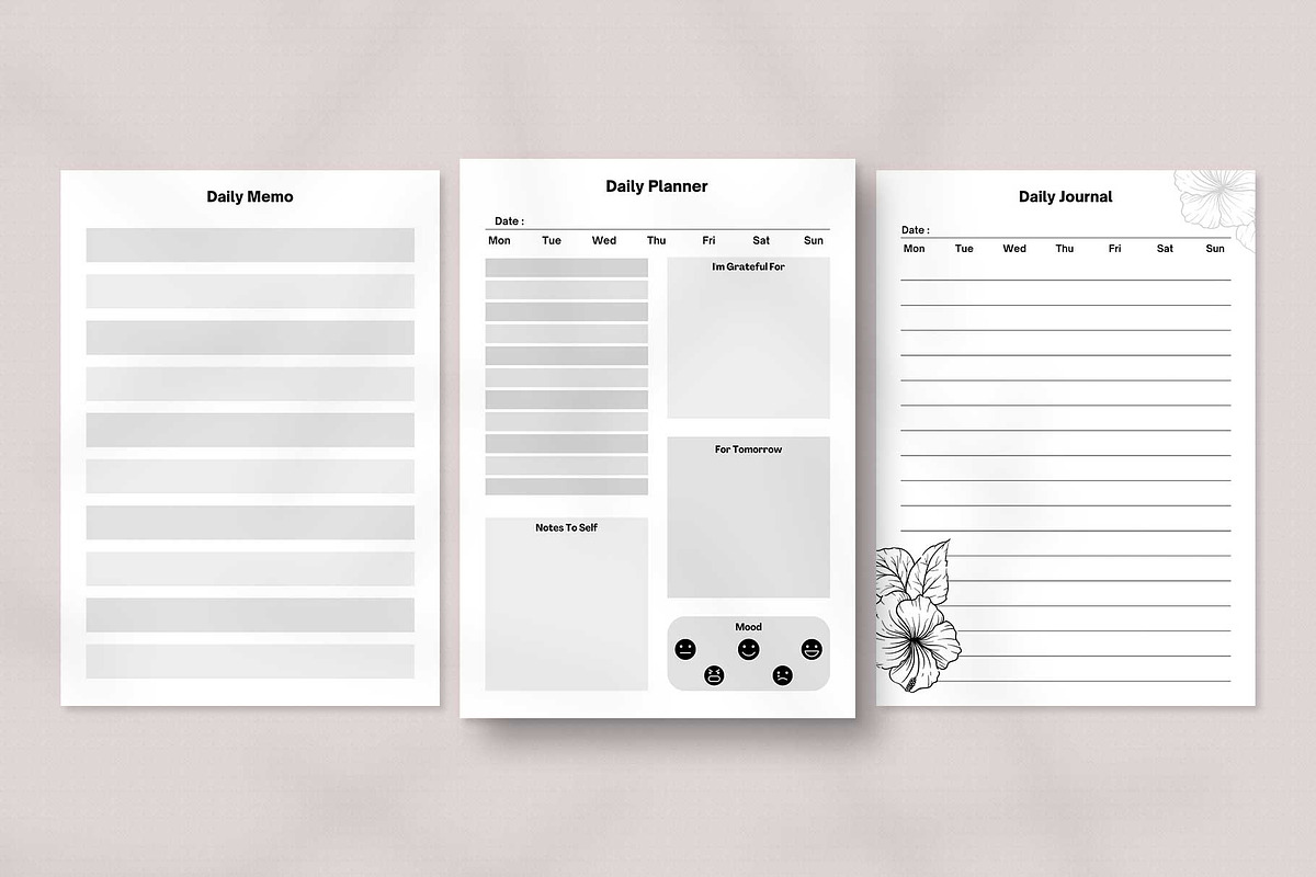 Canva Daily Planner Bundle, a Stationery Template by MaxSimplify
