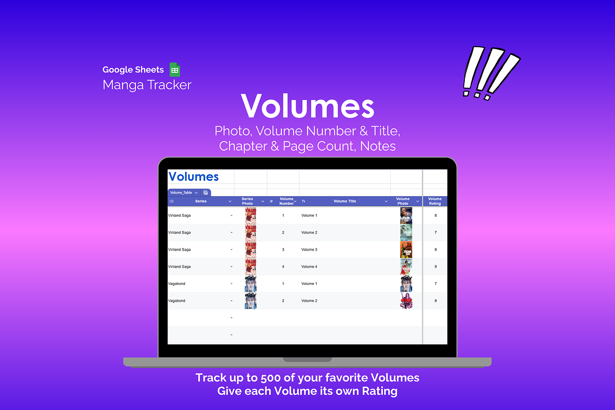 Manga Tracker - Google Sheets preview 3